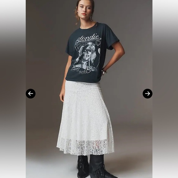 Dresses & Skirts - nwot LETLUV anthropologie blondie t shirt medium glitter accents so good!